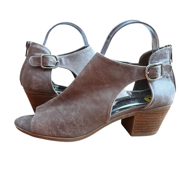 Carlos by Carlos Santana Della Ankle Boots Women's 9M Suede Heel Tan Zip Buckle - Picture 3 of 9